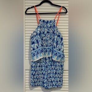 Blue and White Elephant Print Dress